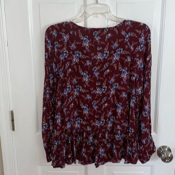 American Eagle Outfitters floral printed boho blouse size L - Picture 6 of 10